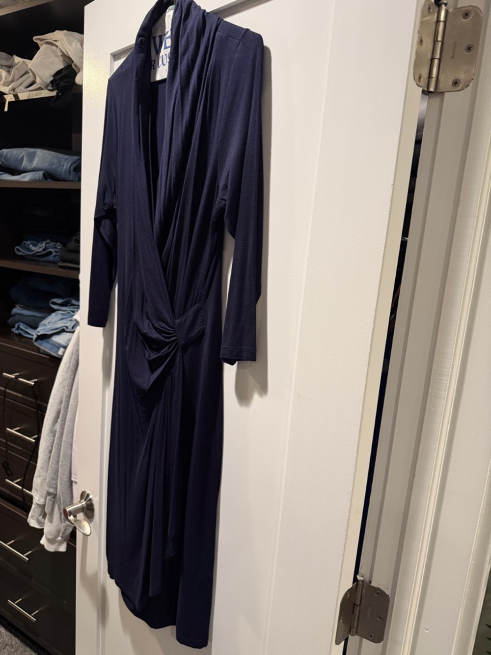 Karen Kane Women's Navy Wrap Dress with Draped Knot Detail size medium - Picture 3 of 3